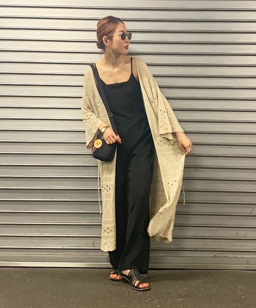 FREE'S MART（フリーズマート）の「透かし編みロングカーデ（カーディガン/ボレロ・レディース・ベージュ/パープル/ブラウン・FREE）」の14枚目の写真