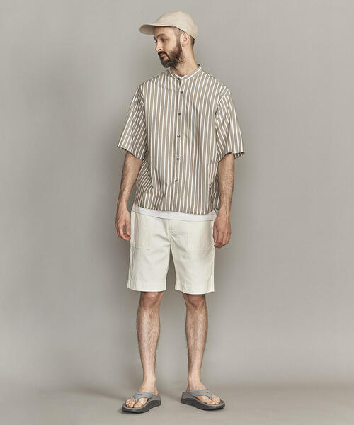 BEAUTY&YOUTH UNITED ARROWS（ビューティーアンドユースユナイテッドアローズ）の「BY ストライプ バンドカラー ワイドフォルム ボックス シャツ -MADE IN JAPAN-（シャツ/ブラウス・メンズ・ライトグレー/グレー・S/M/L/XL）」の5枚目の写真