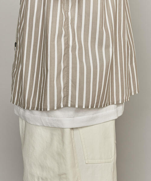 BEAUTY&YOUTH UNITED ARROWS（ビューティーアンドユースユナイテッドアローズ）の「BY ストライプ バンドカラー ワイドフォルム ボックス シャツ -MADE IN JAPAN-（シャツ/ブラウス・メンズ・ライトグレー/グレー・S/M/L/XL）」の8枚目の写真