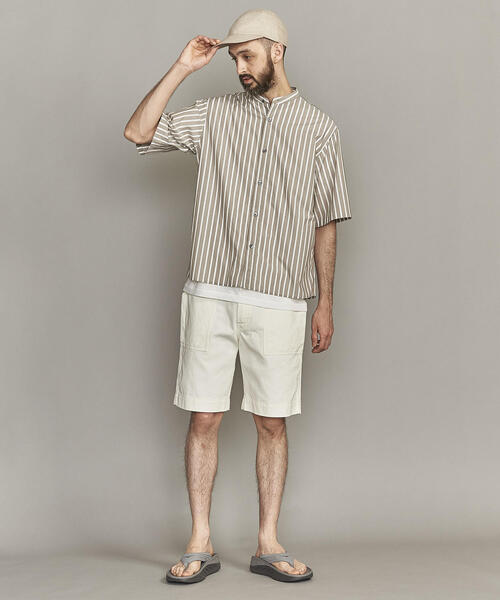 BEAUTY&YOUTH UNITED ARROWS（ビューティーアンドユースユナイテッドアローズ）の「BY ストライプ バンドカラー ワイドフォルム ボックス シャツ -MADE IN JAPAN-（シャツ/ブラウス・メンズ・ライトグレー/グレー・S/M/L/XL）」の11枚目の写真