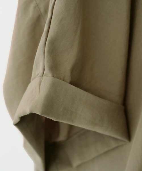 n'OrLABEL（ノアールレーベル）の「『スキッパーノーカラーシャツワンピ』（シャツワンピース・レディース・ライトカーキ/ブラック/オフホワイト/ラベンダー・FREE）」の7枚目の写真