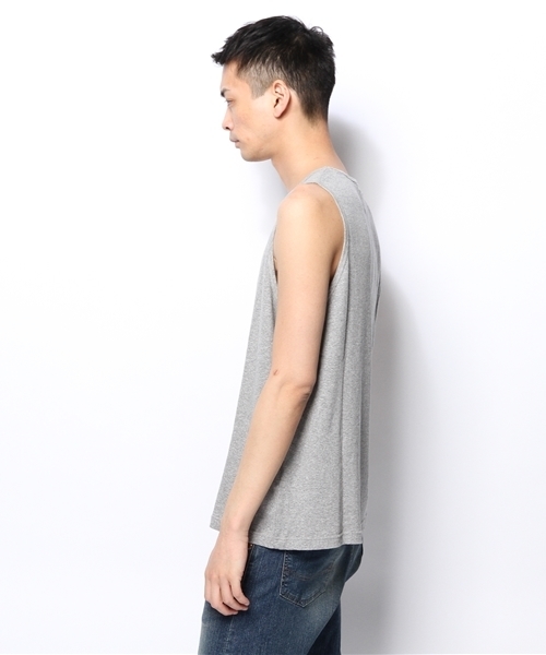 coen（コーエン）の「刺繍テレコタンクトップ（タンクトップ・メンズ・ホワイト/グレー/ネイビー/ダークグリーン/コバルトブルー/ライトグレー/オリーブ・SMALL/MEDIUM/LARGE/X-LARGE）」の12枚目の写真