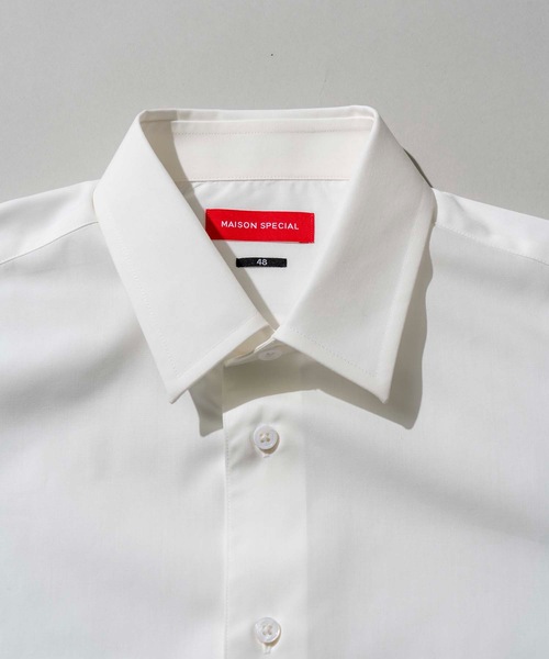 MAISON SPECIAL(メゾンスペシャル)の「【WEB限定】テックブロードレギュラーシャツ 【MAISON SPECIAL/メゾンスペシャル】(シャツ/ブラウス・メンズ・ダークブラウン/ベージュ/オフホワイト/カーキ/パープル/イエロー/バーガンディー/グリーン/ブラック/ネイビー/オリーブ/ブルー・44/46/48)」の16枚目の写真