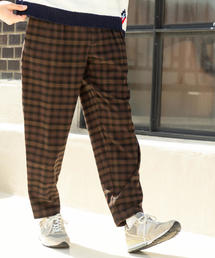 coen | TRストレッチ起毛ワイドテーパードチェックパンツ(その他パンツ)