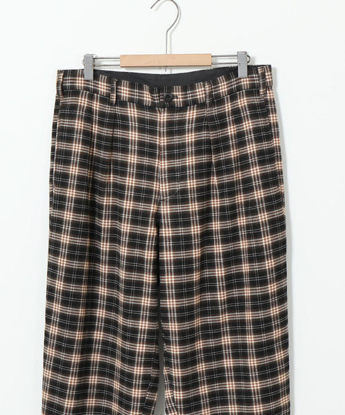 coen（コーエン）の「TRストレッチ起毛ワイドテーパードチェックパンツ（その他パンツ・メンズ・ブラウン/ダークブラウン・MEDIUM/X-LARGE/LARGE/SMALL）」の10枚目の写真