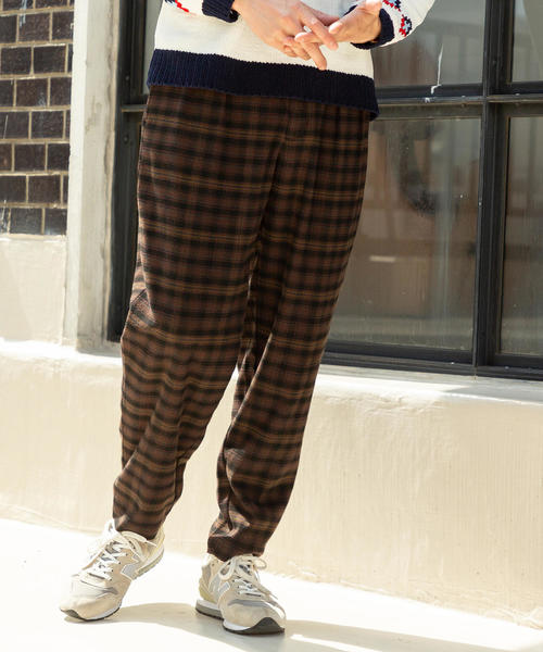 coen（コーエン）の「TRストレッチ起毛ワイドテーパードチェックパンツ（その他パンツ・メンズ・ブラウン/ダークブラウン・MEDIUM/X-LARGE/LARGE/SMALL）」の22枚目の写真
