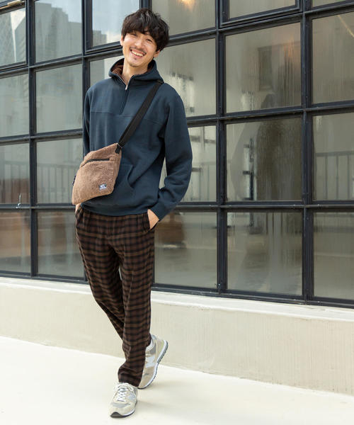 coen（コーエン）の「TRストレッチ起毛ワイドテーパードチェックパンツ（その他パンツ・メンズ・ブラウン/ダークブラウン・MEDIUM/X-LARGE/LARGE/SMALL）」の18枚目の写真