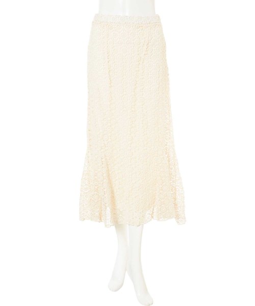 fifth（フィフス）の「ニットレースマーメイドスカート（スカート・レディース・ライトベージュ・MEDIUM）」の4枚目の写真