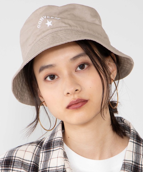 CONVERSE(コンバース)の「∴WEGO/CONVERSE別注アーチロゴバケットハット(ハット・メンズ・ブラック/ベージュ/ブラウン・FREE)」の12枚目の写真