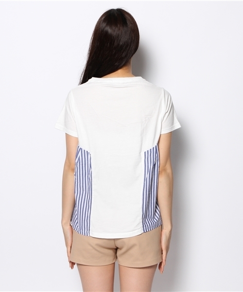 coen（コーエン）の「ストライプコンビ半袖カットソー（Tシャツ/カットソー・レディース・ライム/ネイビー/ホワイト・MEDIUM/LARGE）」の11枚目の写真