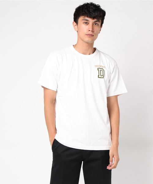 Denime（ドゥニーム）の「DENIME TEE DENIMEANS D プリントT（Tシャツ/カットソー・メンズ・ホワイト/ネイビー/グリーン・MEDIUM/LARGE/SMALL/X-LARGE）」の12枚目の写真