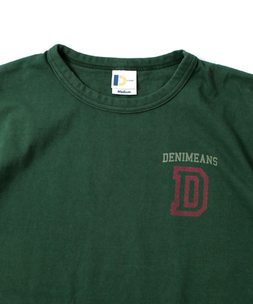 Denime（ドゥニーム）の「DENIME TEE DENIMEANS D プリントT（Tシャツ/カットソー・メンズ・ホワイト/ネイビー/グリーン・MEDIUM/LARGE/SMALL/X-LARGE）」の6枚目の写真