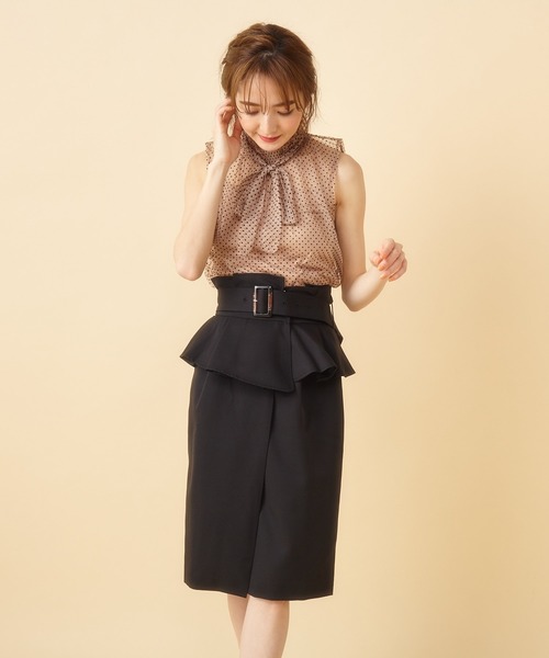 CÉLINE ベルト付きタイトスカート (フィービー期) セリーヌ スカート フィービー期 レザースカート ショート丈 タイト