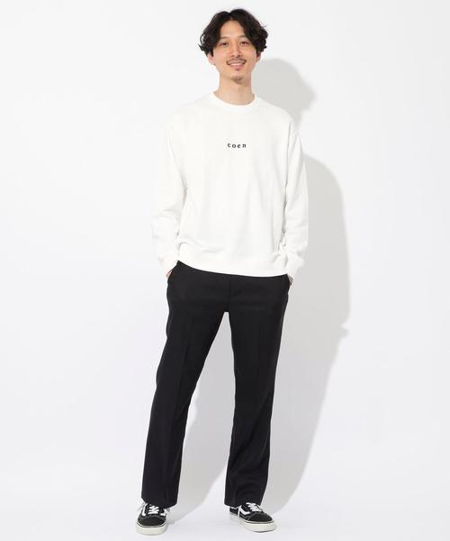coen（コーエン）の「コーエンロゴ刺繍クルーネックスウェット（トレーナー）（スウェット・メンズ・ホワイト/ブラック・MEDIUM/LARGE/SMALL/X-LARGE）」の6枚目の写真