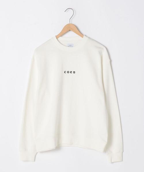 coen（コーエン）の「コーエンロゴ刺繍クルーネックスウェット（トレーナー）（スウェット・メンズ・ホワイト/ブラック・MEDIUM/LARGE/SMALL/X-LARGE）」の3枚目の写真