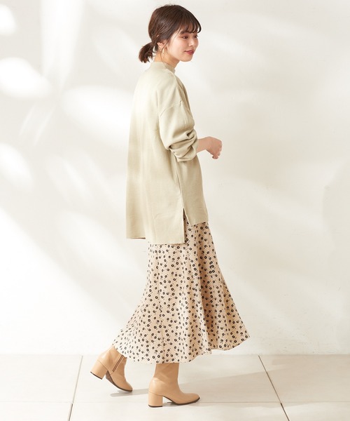 natural couture（ナチュラルクチュール）の「ニットみたいな厚手テレコモックネック（スウェット・レディース・アイボリー/スミクロ/ベージュ/ミント・FREE）」の10枚目の写真