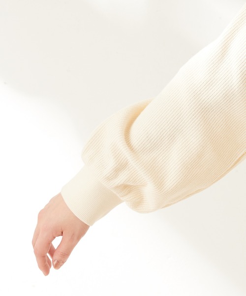 natural couture（ナチュラルクチュール）の「ニットみたいな厚手テレコモックネック（スウェット・レディース・アイボリー/スミクロ/ベージュ/ミント・FREE）」の17枚目の写真