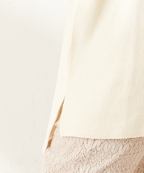 natural couture（ナチュラルクチュール）の「ニットみたいな厚手テレコモックネック（スウェット・レディース・アイボリー/スミクロ/ベージュ/ミント・FREE）」の13枚目の写真