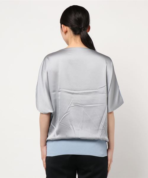 LOUNGEDRESS(ラウンジドレス)の「布帛コンビニット(ニット/セーター・レディース・サックスブルー/ライトグレー・FREE)」の3枚目の写真