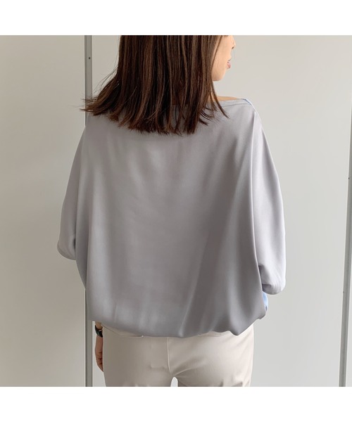 LOUNGEDRESS(ラウンジドレス)の「布帛コンビニット(ニット/セーター・レディース・サックスブルー/ライトグレー・FREE)」の16枚目の写真