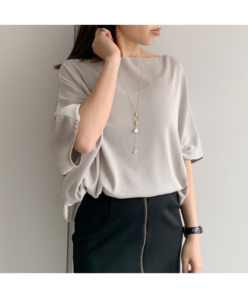 LOUNGEDRESS(ラウンジドレス)の「布帛コンビニット(ニット/セーター・レディース・サックスブルー/ライトグレー・FREE)」の11枚目の写真