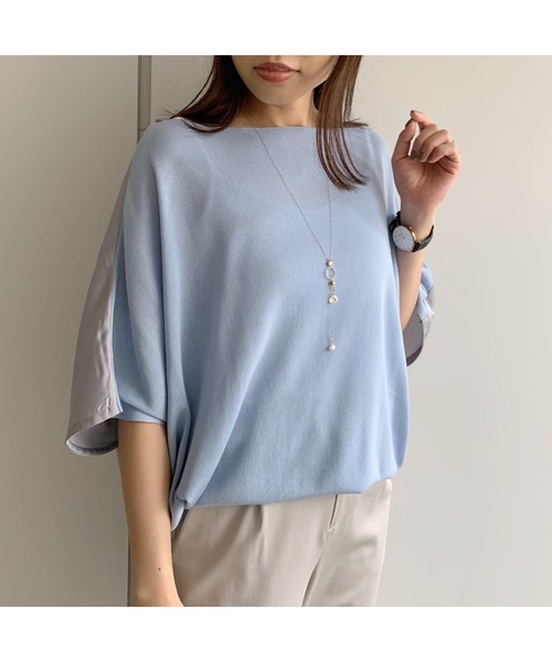 LOUNGEDRESS(ラウンジドレス)の「布帛コンビニット(ニット/セーター・レディース・サックスブルー/ライトグレー・FREE)」の18枚目の写真