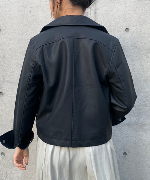 FUN.TRINITY（ファン トリニティー）の「ライダースジャケット（ライダースジャケット・レディース・ブラック/アイボリー/ピンクベージュ・M/L）」の4枚目の写真