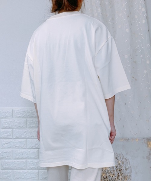 ap retro(アプレトロ)の「無地ビッグシルエットポケットTシャツ【ZOZOTOWN限定商品】(Tシャツ/カットソー・レディース・オフホワイト/ライトグリーン/グレイッシュベージュ/ブラック/ブラウン・FREE)」の8枚目の写真