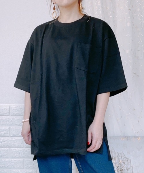 ap retro(アプレトロ)の「無地ビッグシルエットポケットTシャツ【ZOZOTOWN限定商品】(Tシャツ/カットソー・レディース・オフホワイト/ライトグリーン/グレイッシュベージュ/ブラック/ブラウン・FREE)」の13枚目の写真