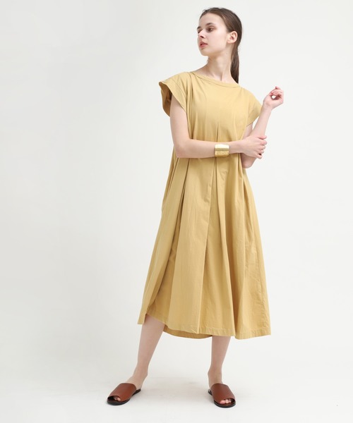 RNA-N（アールエヌエーエヌ）の「M1435 タックフレンチスリーブワンピース（ワンピース・レディース・オフホワイト/ダークグレー/マスタード・MEDIUM）」の13枚目の写真