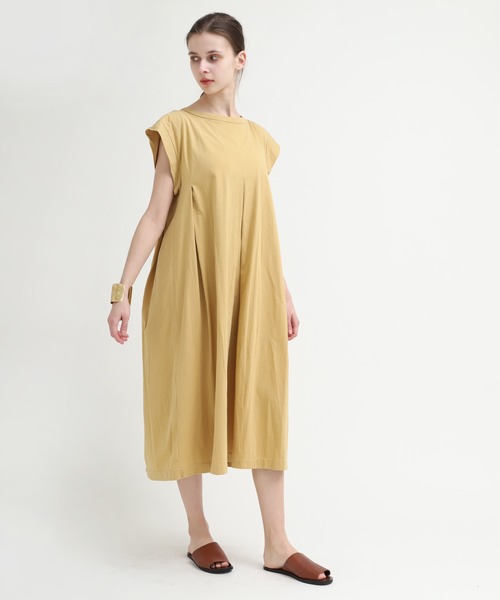 RNA-N（アールエヌエーエヌ）の「M1435 タックフレンチスリーブワンピース（ワンピース・レディース・オフホワイト/ダークグレー/マスタード・MEDIUM）」の14枚目の写真