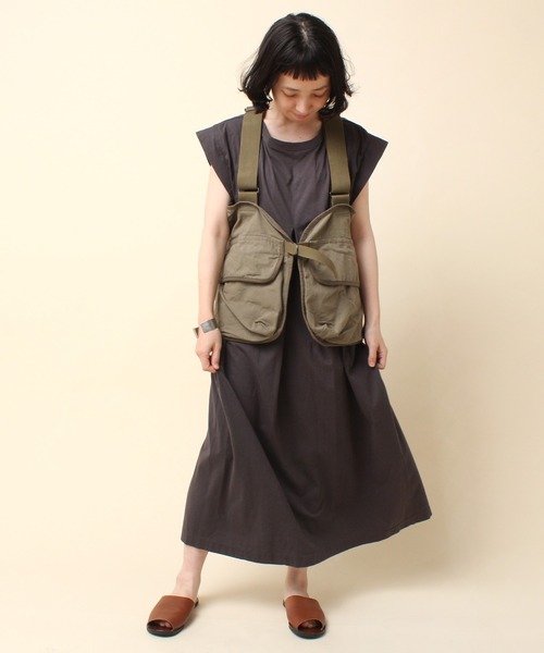 RNA-N（アールエヌエーエヌ）の「M1435 タックフレンチスリーブワンピース（ワンピース・レディース・オフホワイト/ダークグレー/マスタード・MEDIUM）」の15枚目の写真