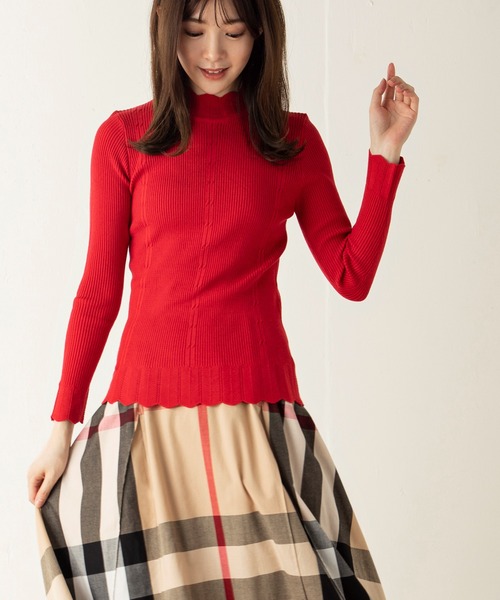 MILLION CARATS（ミリオンカラッツ）の「【Re Basic】リブハイネックニット（ニット/セーター・レディース・オフホワイト/ブラック/ピンク/ベージュ/ブラウン/イエロー/レッド/グレー・FREE）」の8枚目の写真