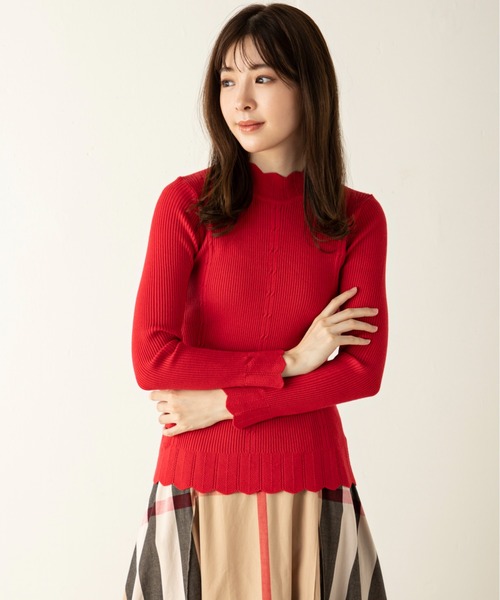 MILLION CARATS（ミリオンカラッツ）の「【Re Basic】リブハイネックニット（ニット/セーター・レディース・オフホワイト/ブラック/ピンク/ベージュ/ブラウン/イエロー/レッド/グレー・FREE）」の13枚目の写真