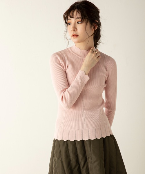 MILLION CARATS（ミリオンカラッツ）の「【Re Basic】リブハイネックニット（ニット/セーター・レディース・オフホワイト/ブラック/ピンク/ベージュ/ブラウン/イエロー/レッド/グレー・FREE）」の18枚目の写真