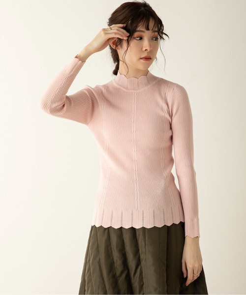 MILLION CARATS（ミリオンカラッツ）の「【Re Basic】リブハイネックニット（ニット/セーター・レディース・オフホワイト/ブラック/ピンク/ベージュ/ブラウン/イエロー/レッド/グレー・FREE）」の19枚目の写真