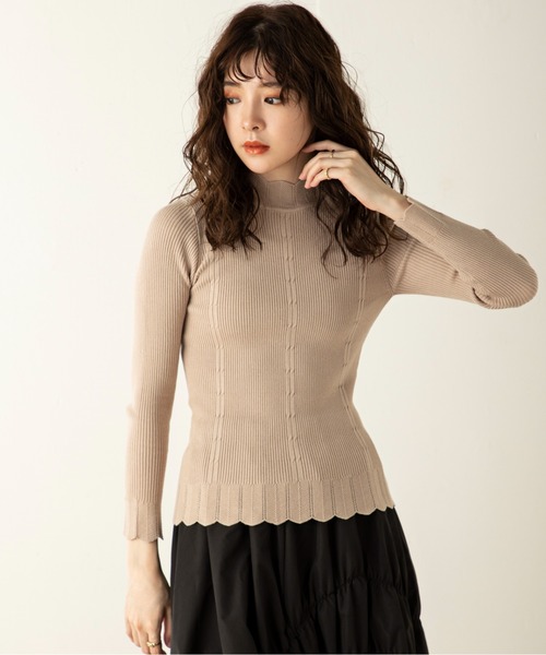 MILLION CARATS（ミリオンカラッツ）の「【Re Basic】リブハイネックニット（ニット/セーター・レディース・オフホワイト/ブラック/ピンク/ベージュ/ブラウン/イエロー/レッド/グレー・FREE）」の11枚目の写真