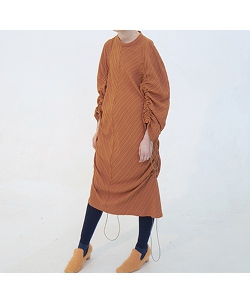 chuclla(チュクラ)の「【chuclla】【2021/SS】Stripe gather one- piece dress chw1436(ワンピース・レディース・ライトブルー/オレンジ・S/M)」の5枚目の写真