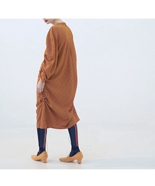 chuclla(チュクラ)の「【chuclla】【2021/SS】Stripe gather one- piece dress chw1436(ワンピース・レディース・ライトブルー/オレンジ・S/M)」の6枚目の写真