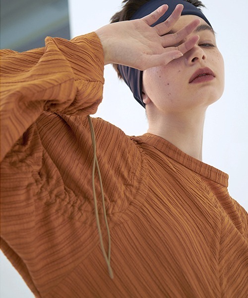 chuclla(チュクラ)の「【chuclla】【2021/SS】Stripe gather one- piece dress chw1436(ワンピース・レディース・ライトブルー/オレンジ・S/M)」の12枚目の写真