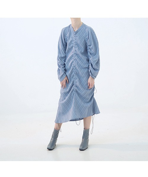 chuclla(チュクラ)の「【chuclla】【2021/SS】Stripe gather one- piece dress chw1436(ワンピース・レディース・ライトブルー/オレンジ・S/M)」の13枚目の写真