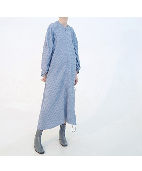 chuclla(チュクラ)の「【chuclla】【2021/SS】Stripe gather one- piece dress chw1436(ワンピース・レディース・ライトブルー/オレンジ・S/M)」の19枚目の写真