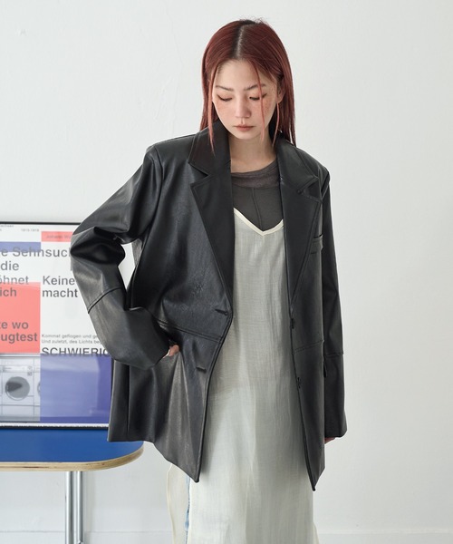 UNE MANSION（ユヌマンション）の「[UNE ORIGINAL]ベーシックテーラードオーバーサイズージャケット（テーラードジャケット・レディース・ブラック/ブラウン/グレー・FREE）」の21枚目の写真