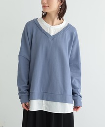 シャツドッキングVネックスウェット