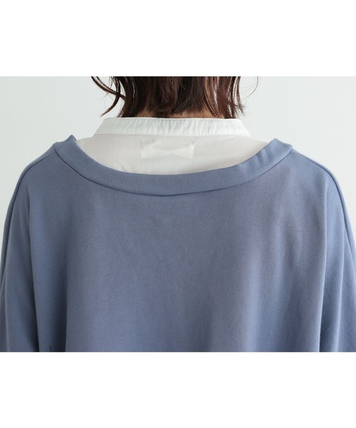 osharewalker（オシャレウォーカー）の「『シャツドッキングVネックスウェット』（スウェット・レディース・ミント/ブラック/グレイッシュベージュ/グレイッシュブルー・FREE）」の16枚目の写真