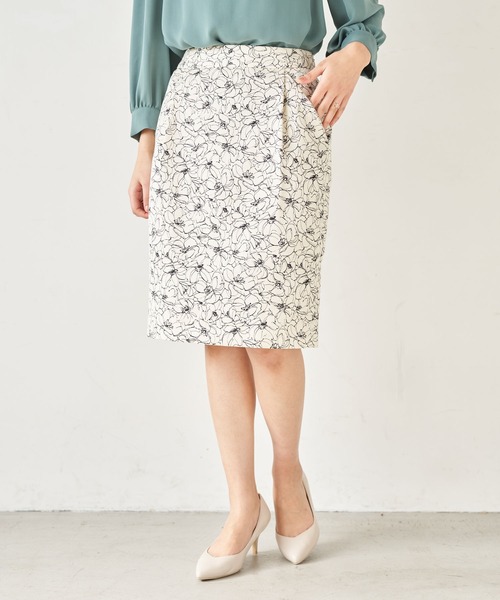 セール P 線画花柄タイトスカート スカート Yecca Vecca イェッカヴェッカ のファッション通販 Zozotown