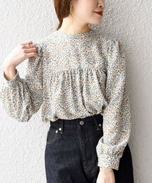 〈手洗い可能〉カッセンプリント2WAYタックブラウス◇