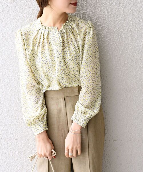 SHIPS(シップス)の「〈手洗い可能〉カッセンプリント2WAYタックブラウス◇(シャツ/ブラウス・レディース・イエロー/ブルー・ONE SIZE)」の15枚目の写真