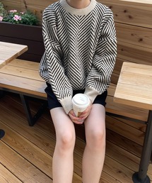 LE MORE | ヘリンボーンニット(ニット/セーター)