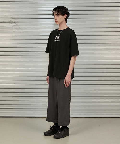 OY（オーワイ）の「『OY/オーワイ』BASIC SLOGAN T/ベーシック スローガン Tシャツ 半袖 ハーフスリーブカットソー（Tシャツ/カットソー・メンズ・ブラック/ホワイト/パープル・M/L）」の9枚目の写真